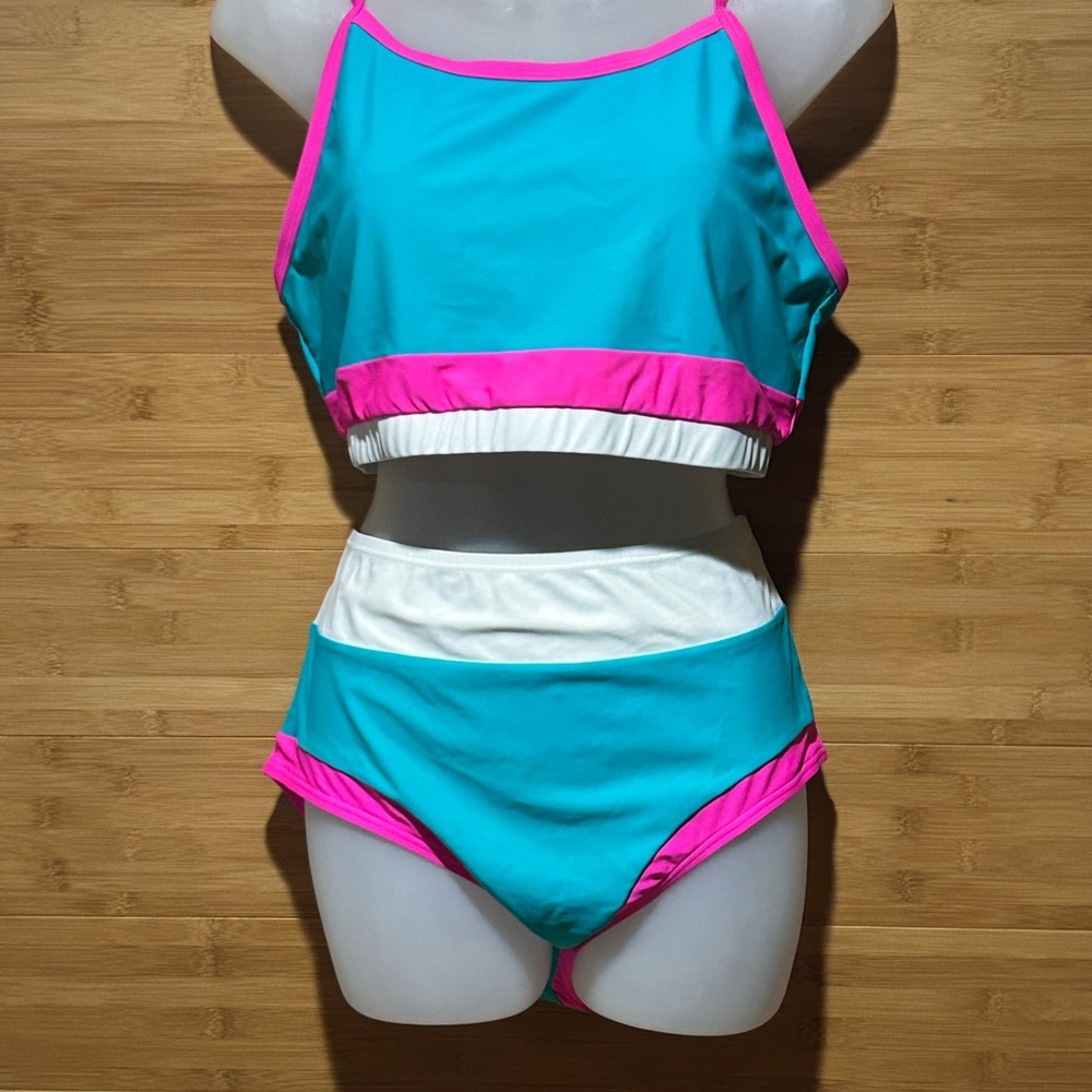 Source Unknown Women's Bikini in Teal and Pink